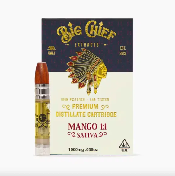 Mango 1:1 Big Chief Distillate Cartridges | 1G (Sativa)