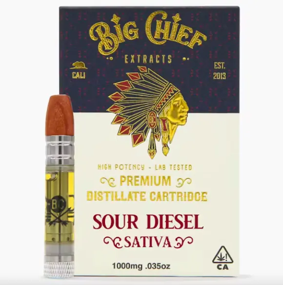 Sour Diesel Big Chief Distillate Cartridges | 1G (Sativa)